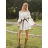 image:imageScarlet Darkness Women Corset Dress Off Shoulder Bell Sleeve Ruffled Fairy Mini DressWhite