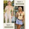 image:imageScarlet Darkness Women Corset Tops Renaissance Off the Shoulder Shirt Summer Dressy Lace Square Neck BlouseApricot