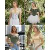 image:imageScarlet Darkness Women Corset Tops Renaissance Off the Shoulder Shirt Summer Dressy Lace Square Neck BlouseOlive Green