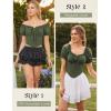 image:imageScarlet Darkness Women Corset Tops Renaissance Off the Shoulder Shirt Summer Dressy Lace Square Neck BlouseOlive Green