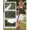 image:imageScarlet Darkness Women Corset Tops Renaissance Off the Shoulder Shirt Summer Dressy Lace Square Neck BlouseOlive Green
