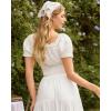 image:imageScarlet Darkness Women Corset Tops Renaissance Off the Shoulder Shirt Summer Dressy Lace Square Neck BlouseWhite