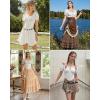 image:imageScarlet Darkness Women Corset Tops Renaissance Off the Shoulder Shirt Summer Dressy Lace Square Neck BlouseWhite