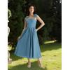 image:imageScarlet Darkness Women Renaissance Corset Dress Square Neck Cottagecore Fishbone SundressDusty Blue