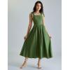 image:imageScarlet Darkness Women Renaissance Corset Dress Square Neck Cottagecore Fishbone SundressGreen