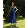 image:imageScarlet Darkness Women Renaissance Corset Dress Square Neck Cottagecore Fishbone SundressNavy