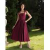 image:imageScarlet Darkness Women Renaissance Corset Dress Square Neck Cottagecore Fishbone SundressWine