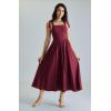 image:imageScarlet Darkness Women Renaissance Corset Dress Square Neck Cottagecore Fishbone SundressWine