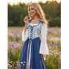 image:imageScarlet Darkness Women Renaissance Costume Floral Lace Up Bell Sleeve Peasant Medieval Fairy DressCobalt Grape