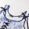 image:imageScarlet Darkness Women Renaissance Costume Floral Lace Up Bell Sleeve Peasant Medieval Fairy DressCobalt Grape