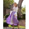 image:imageScarlet Darkness Women Renaissance Costume Floral Lace Up Bell Sleeve Peasant Medieval Fairy DressLavender Iris