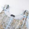 image:imageScarlet Darkness Women Renaissance Costume Floral Lace Up Bell Sleeve Peasant Medieval Fairy DressVintage Blue Floral