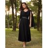 image:imageScarlet Darkness Women Renaissance Dress Split Bell Sleeve Cowl Neck Peasant Medieval DressBlack