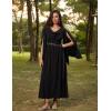 image:imageScarlet Darkness Women Renaissance Dress Split Bell Sleeve Cowl Neck Peasant Medieval DressBlack
