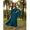 image:imageScarlet Darkness Women Renaissance Dress Split Bell Sleeve Cowl Neck Peasant Medieval DressBlue Green