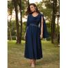 image:imageScarlet Darkness Women Renaissance Dress Split Bell Sleeve Cowl Neck Peasant Medieval DressDark Blue