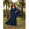 image:imageScarlet Darkness Women Renaissance Dress Split Bell Sleeve Cowl Neck Peasant Medieval DressDark Blue