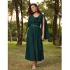 image:imageScarlet Darkness Women Renaissance Dress Split Bell Sleeve Cowl Neck Peasant Medieval DressDark Green