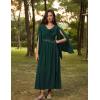 image:imageScarlet Darkness Women Renaissance Dress Split Bell Sleeve Cowl Neck Peasant Medieval DressDark Green