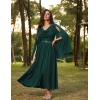 image:imageScarlet Darkness Women Renaissance Dress Split Bell Sleeve Cowl Neck Peasant Medieval DressDark Green