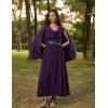 image:imageScarlet Darkness Women Renaissance Dress Split Bell Sleeve Cowl Neck Peasant Medieval DressDark Purple