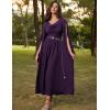 image:imageScarlet Darkness Women Renaissance Dress Split Bell Sleeve Cowl Neck Peasant Medieval DressDark Purple