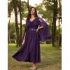 image:imageScarlet Darkness Women Renaissance Dress Split Bell Sleeve Cowl Neck Peasant Medieval DressDark Purple
