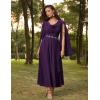 image:imageScarlet Darkness Women Renaissance Dress Split Bell Sleeve Cowl Neck Peasant Medieval DressDark Purple