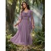 image:imageScarlet Darkness Women Renaissance Dress Split Bell Sleeve Cowl Neck Peasant Medieval DressDusty Lavender