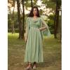 image:imageScarlet Darkness Women Renaissance Dress Split Bell Sleeve Cowl Neck Peasant Medieval DressLight Green