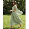 image:imageScarlet Darkness Women Renaissance Dress Split Bell Sleeve Cowl Neck Peasant Medieval DressLight Green