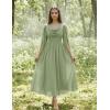 image:imageScarlet Darkness Women Renaissance Dress Split Bell Sleeve Cowl Neck Peasant Medieval DressLight Green