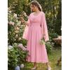 image:imageScarlet Darkness Women Renaissance Dress Split Bell Sleeve Cowl Neck Peasant Medieval DressLight Pink