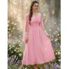 image:imageScarlet Darkness Women Renaissance Dress Split Bell Sleeve Cowl Neck Peasant Medieval DressLight Pink