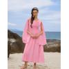 image:imageScarlet Darkness Women Renaissance Dress Split Bell Sleeve Cowl Neck Peasant Medieval DressLight Pink