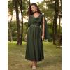 image:imageScarlet Darkness Women Renaissance Dress Split Bell Sleeve Cowl Neck Peasant Medieval DressOlive Green