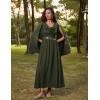 image:imageScarlet Darkness Women Renaissance Dress Split Bell Sleeve Cowl Neck Peasant Medieval DressOlive Green