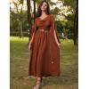 image:imageScarlet Darkness Women Renaissance Dress Split Bell Sleeve Cowl Neck Peasant Medieval DressRust