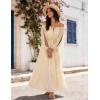 image:imageScarlet Darkness Women Renaissance Off Shoulder Split Sleeve Smocked Waist Tiered Maxi DressApricot