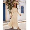 image:imageScarlet Darkness Women Renaissance Off Shoulder Split Sleeve Smocked Waist Tiered Maxi DressApricot