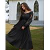 image:imageScarlet Darkness Women Renaissance Off Shoulder Split Sleeve Smocked Waist Tiered Maxi DressBlack