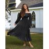 image:imageScarlet Darkness Women Renaissance Off Shoulder Split Sleeve Smocked Waist Tiered Maxi DressBlack