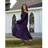 image:imageScarlet Darkness Women Renaissance Off Shoulder Split Sleeve Smocked Waist Tiered Maxi DressDark Purple