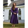image:imageScarlet Darkness Women Renaissance Off Shoulder Split Sleeve Smocked Waist Tiered Maxi DressDark Purple