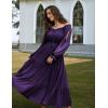 image:imageScarlet Darkness Women Renaissance Off Shoulder Split Sleeve Smocked Waist Tiered Maxi DressDark Purple