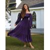 image:imageScarlet Darkness Women Renaissance Off Shoulder Split Sleeve Smocked Waist Tiered Maxi DressDark Purple