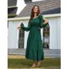 image:imageScarlet Darkness Women Renaissance Off Shoulder Split Sleeve Smocked Waist Tiered Maxi DressForest Green