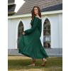 image:imageScarlet Darkness Women Renaissance Off Shoulder Split Sleeve Smocked Waist Tiered Maxi DressForest Green