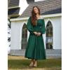 image:imageScarlet Darkness Women Renaissance Off Shoulder Split Sleeve Smocked Waist Tiered Maxi DressForest Green