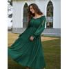 image:imageScarlet Darkness Women Renaissance Off Shoulder Split Sleeve Smocked Waist Tiered Maxi DressForest Green